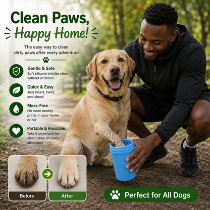 Clean dirty paws before your dog enters your home—no mess, no stress.