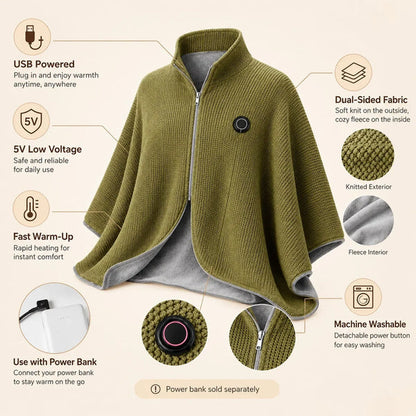 CozyWrap™ Portable Heated Blanket Shawl