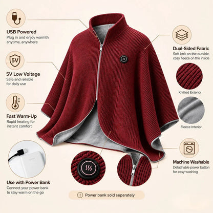 CozyWrap™ Portable Heated Blanket Shawl