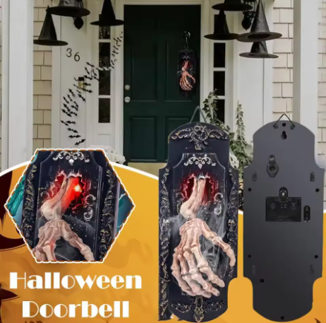 👻Halloween Hanging Doorbell Touch/Motion Activated Skeleton Hand Door Bell