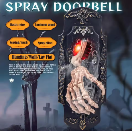 👻Halloween Hanging Doorbell Touch/Motion Activated Skeleton Hand Door Bell