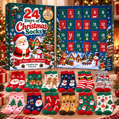 Plonksy™ SockJoy – 24-Day Christmas Sock Advent Calendar