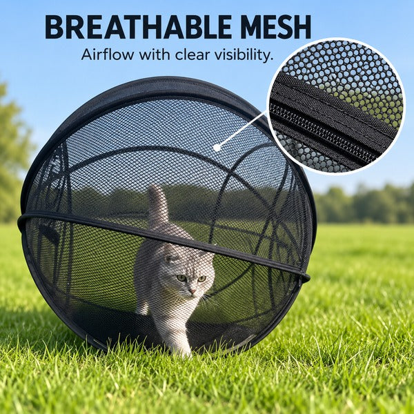 PurrHaven™ Pop-Up Mesh Cat Playpen