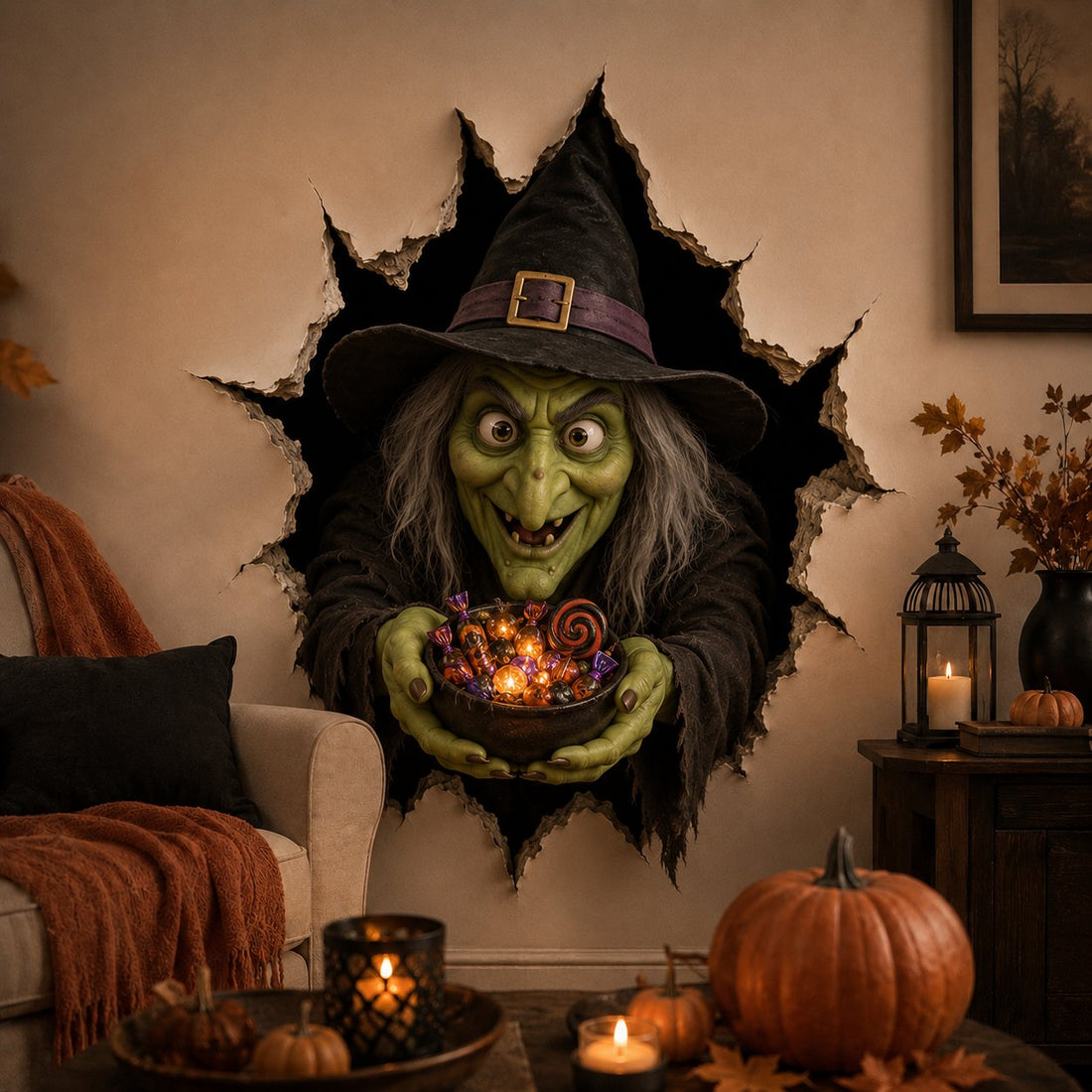 Plonksy™ Halloween Break-In 3D Wall Decals