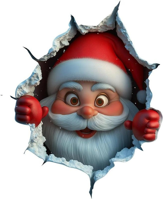 Santa Break-In™ 3D Christmas Wall Decals