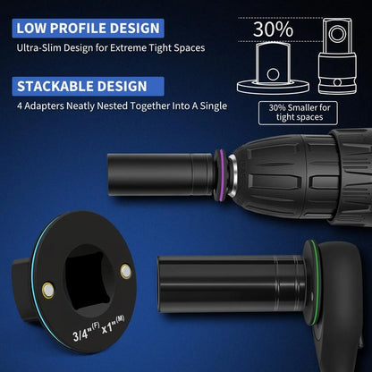 Plonksy™ DriveMatch Pro – Low-Profile Impact Socket Adapter Set