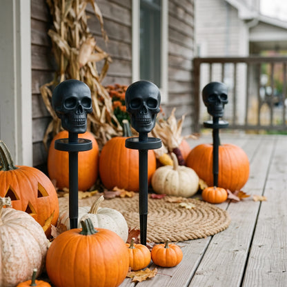Plonksy™ Solar Skull Torches – Halloween Pathway Lights