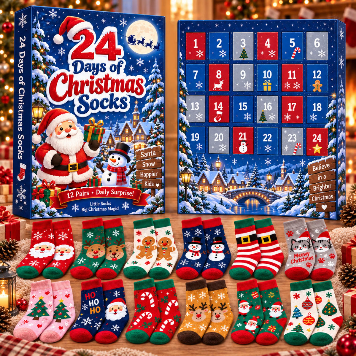Plonksy™ SockJoy – 24-Day Christmas Sock Advent Calendar