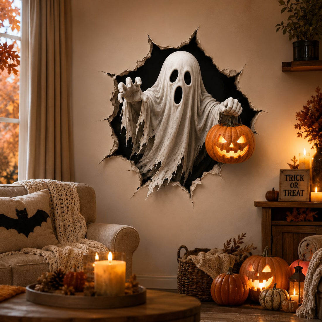 Plonksy™ Halloween Break-In 3D Wall Decals
