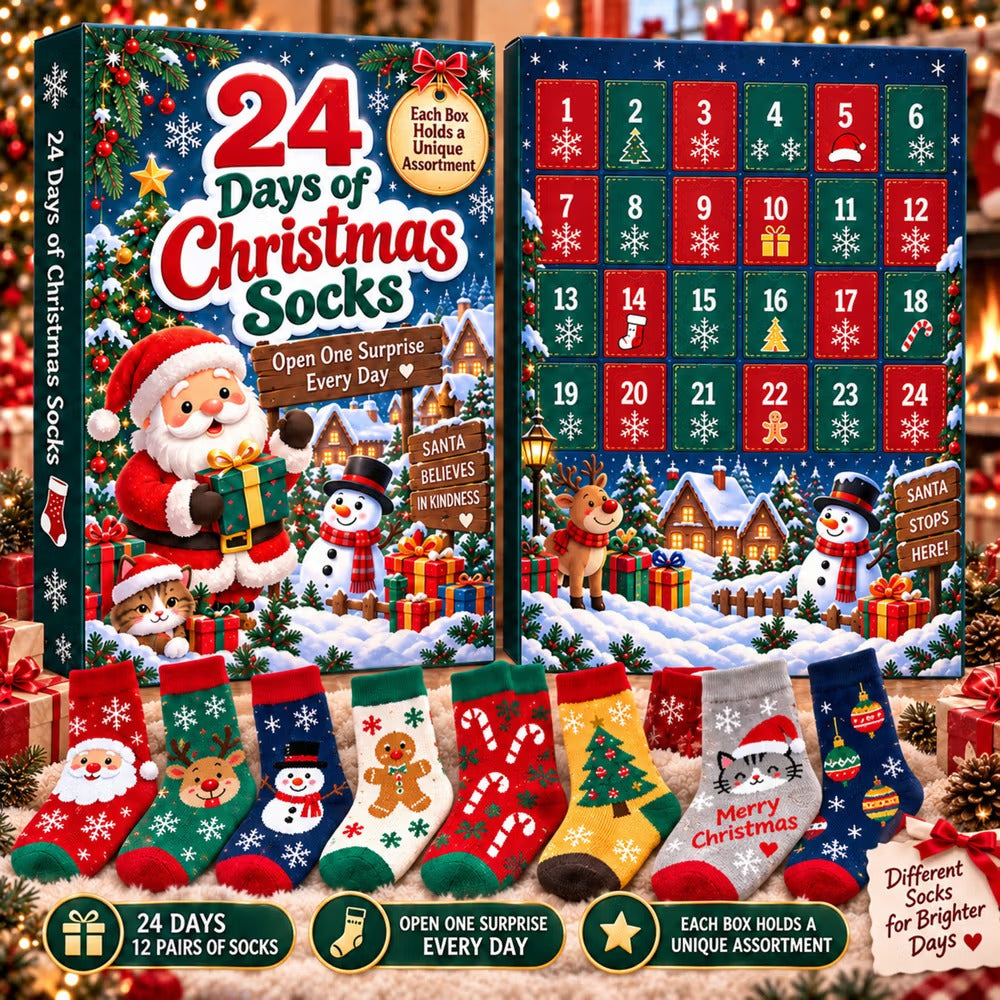 Plonksy™ SockJoy – 24-Day Christmas Sock Advent Calendar