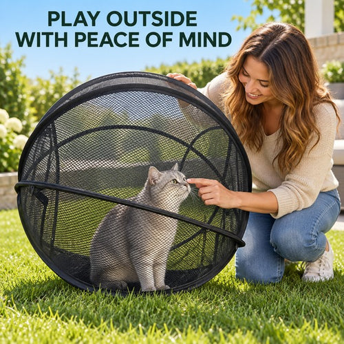 PurrHaven™ Pop-Up Mesh Cat Playpen