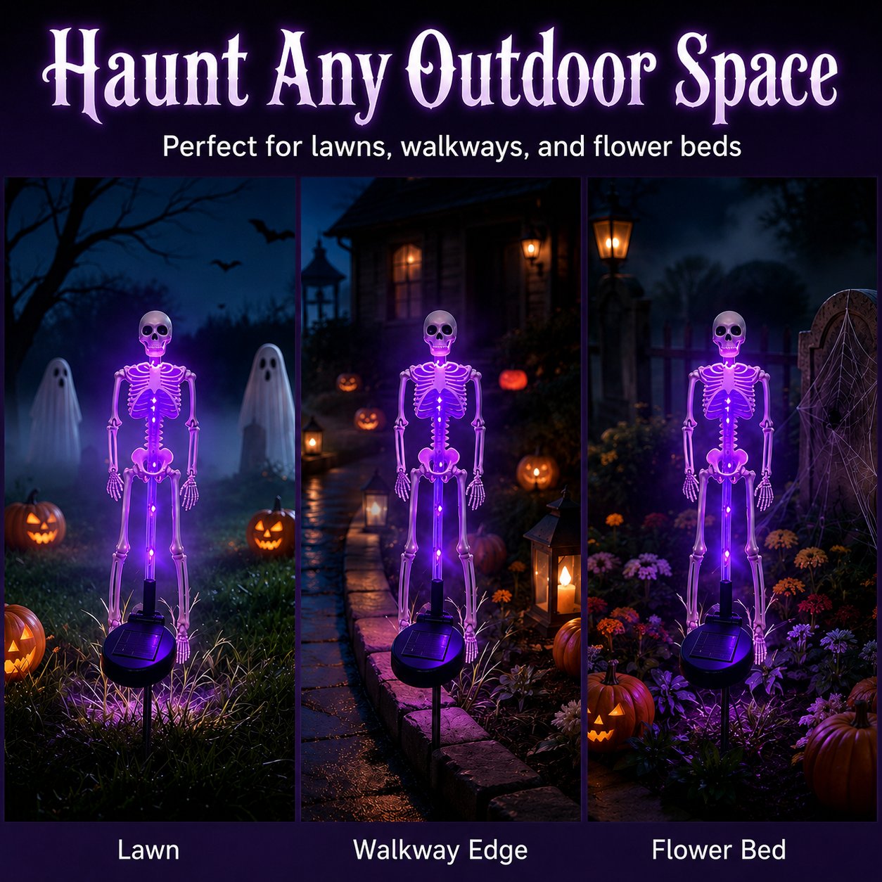 💀Solar Skull Garden Lights with Eerie Color-Changing Glow 🎃