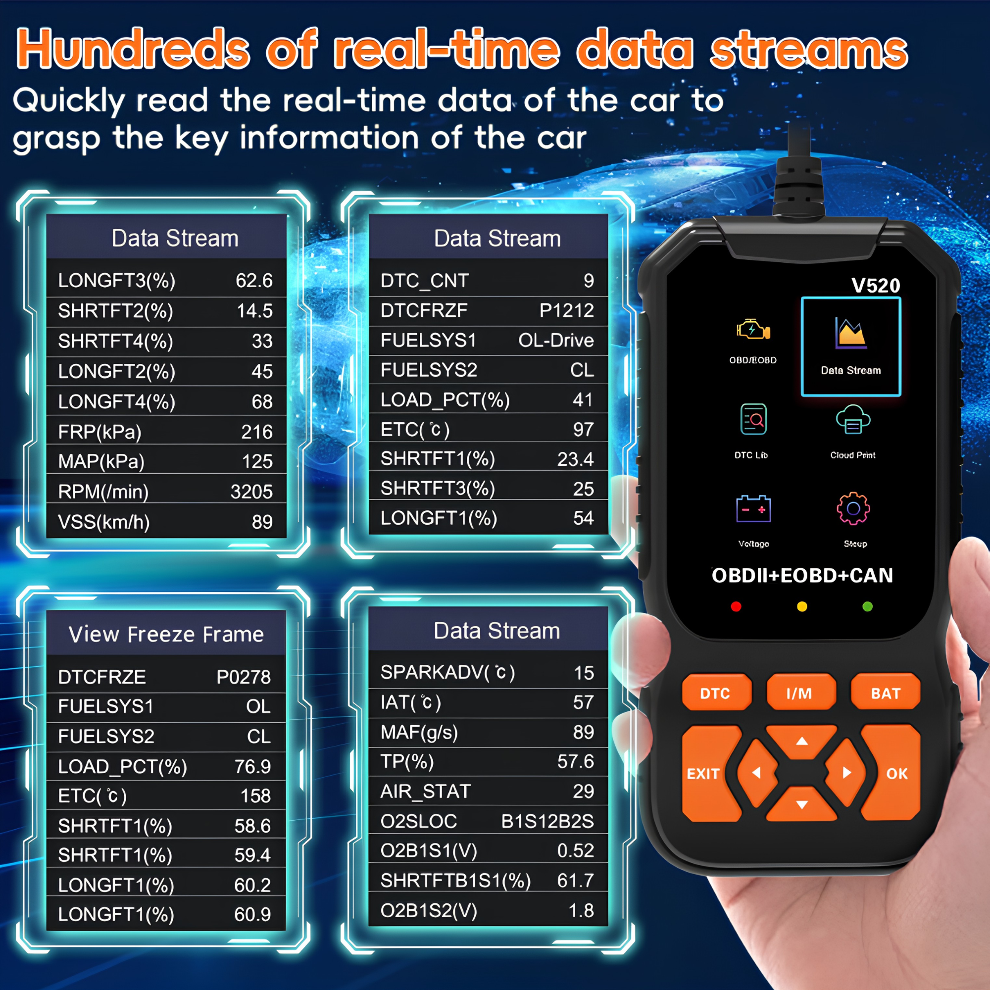 V520 OBD2 Scanner for Cars