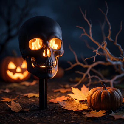 Plonksy™ Solar Skull Torches – Halloween Pathway Lights