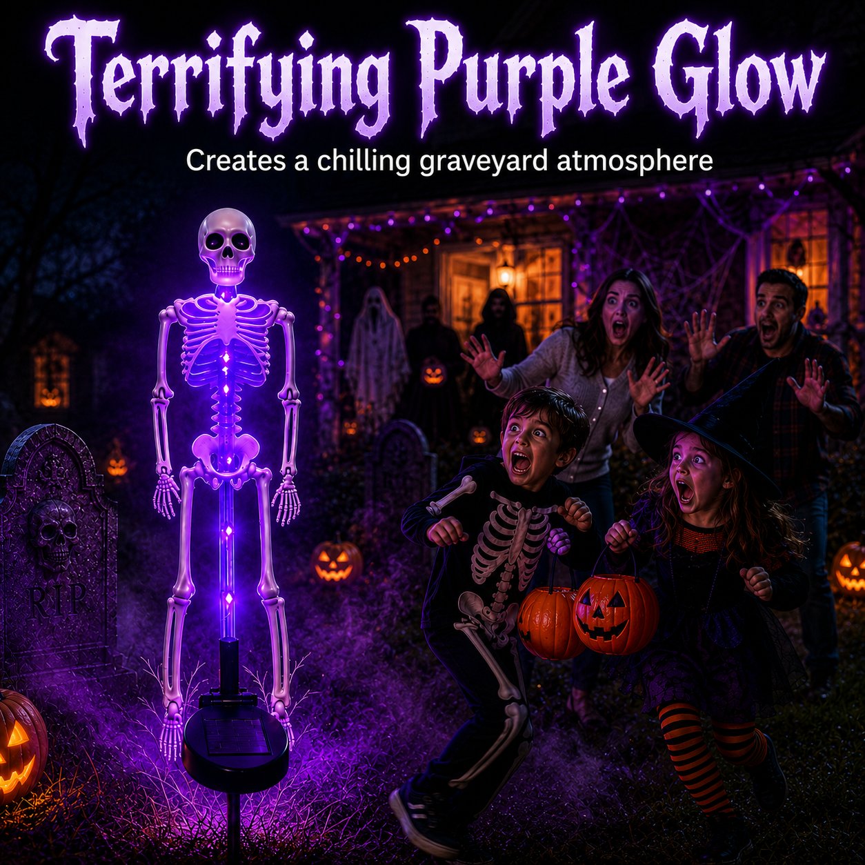 💀Solar Skull Garden Lights with Eerie Color-Changing Glow 🎃