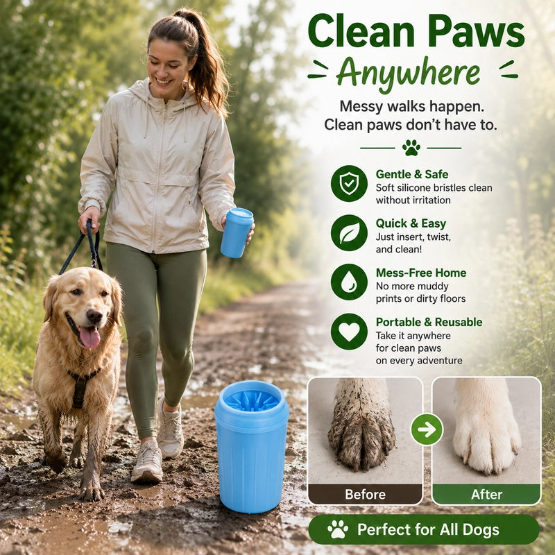 Clean dirty paws before your dog enters your home—no mess, no stress.