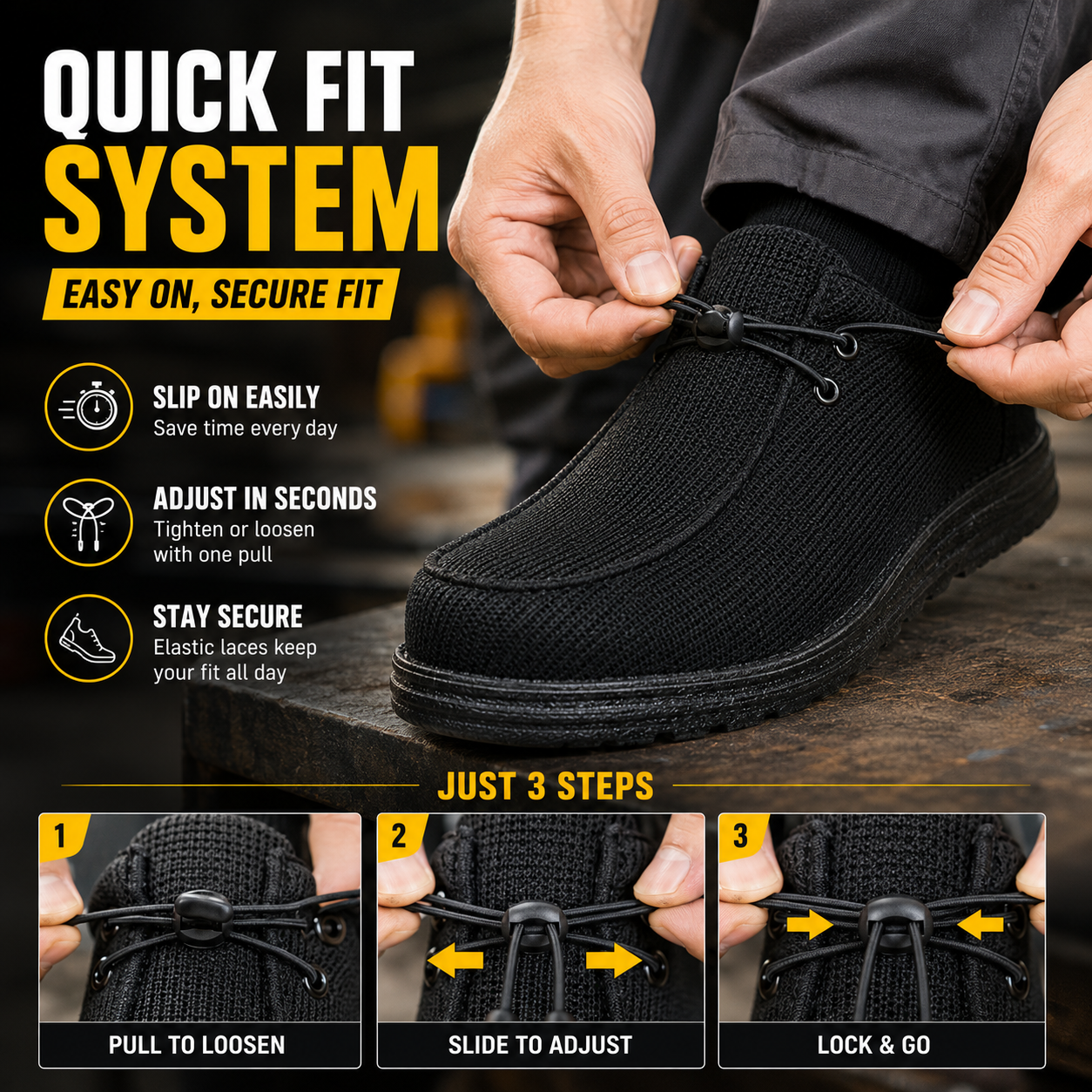 🥾 Lightweight Steel Toe Safety Loafers – Breathable Non-Slip Work Shoes