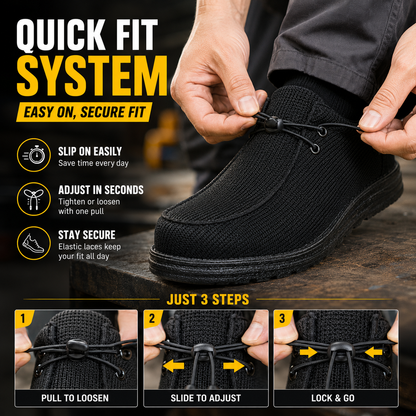 🥾 Lightweight Steel Toe Safety Loafers – Breathable Non-Slip Work Shoes