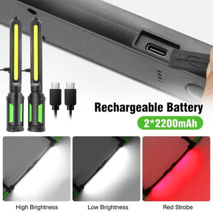 🔥 2400LM Rechargeable LED Work Light – Magnetic & Hanging Shop Light for Auto Repair