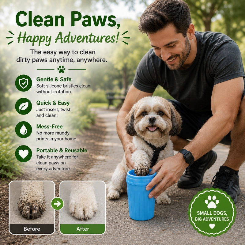 Clean dirty paws before your dog enters your home—no mess, no stress.