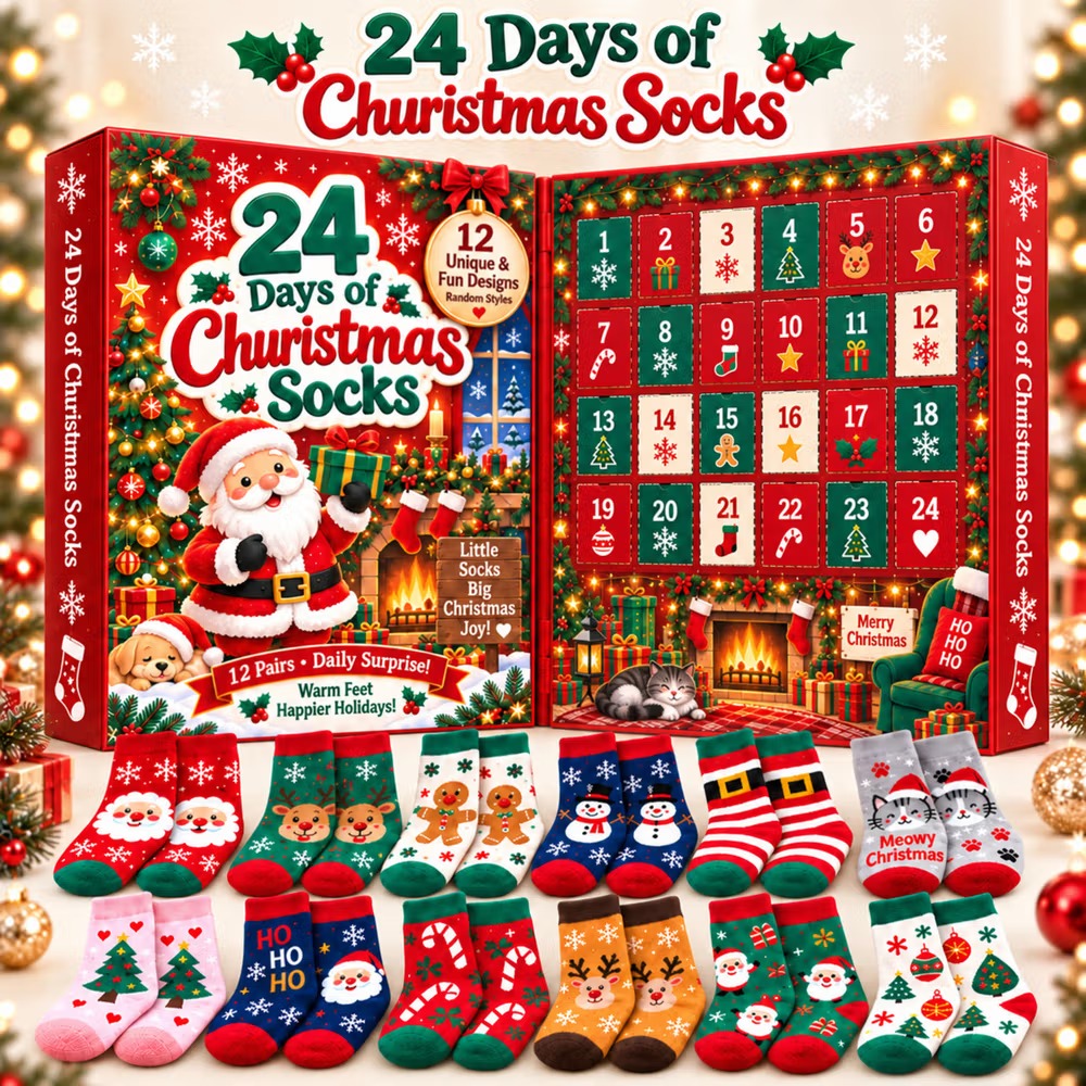 Plonksy™ SockJoy – 24-Day Christmas Sock Advent Calendar