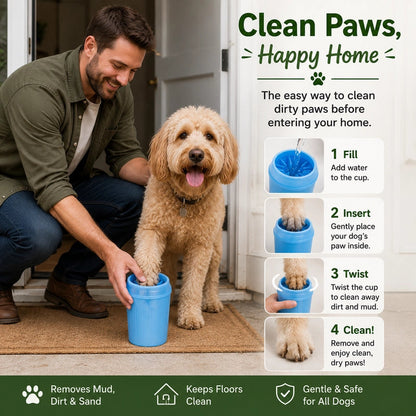 Clean dirty paws before your dog enters your home—no mess, no stress.