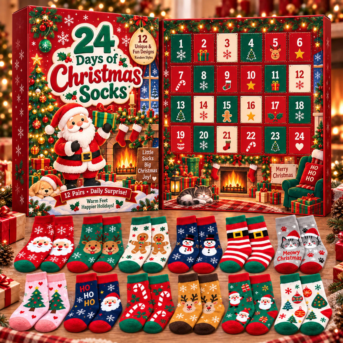 Plonksy™ SockJoy – 24-Day Christmas Sock Advent Calendar