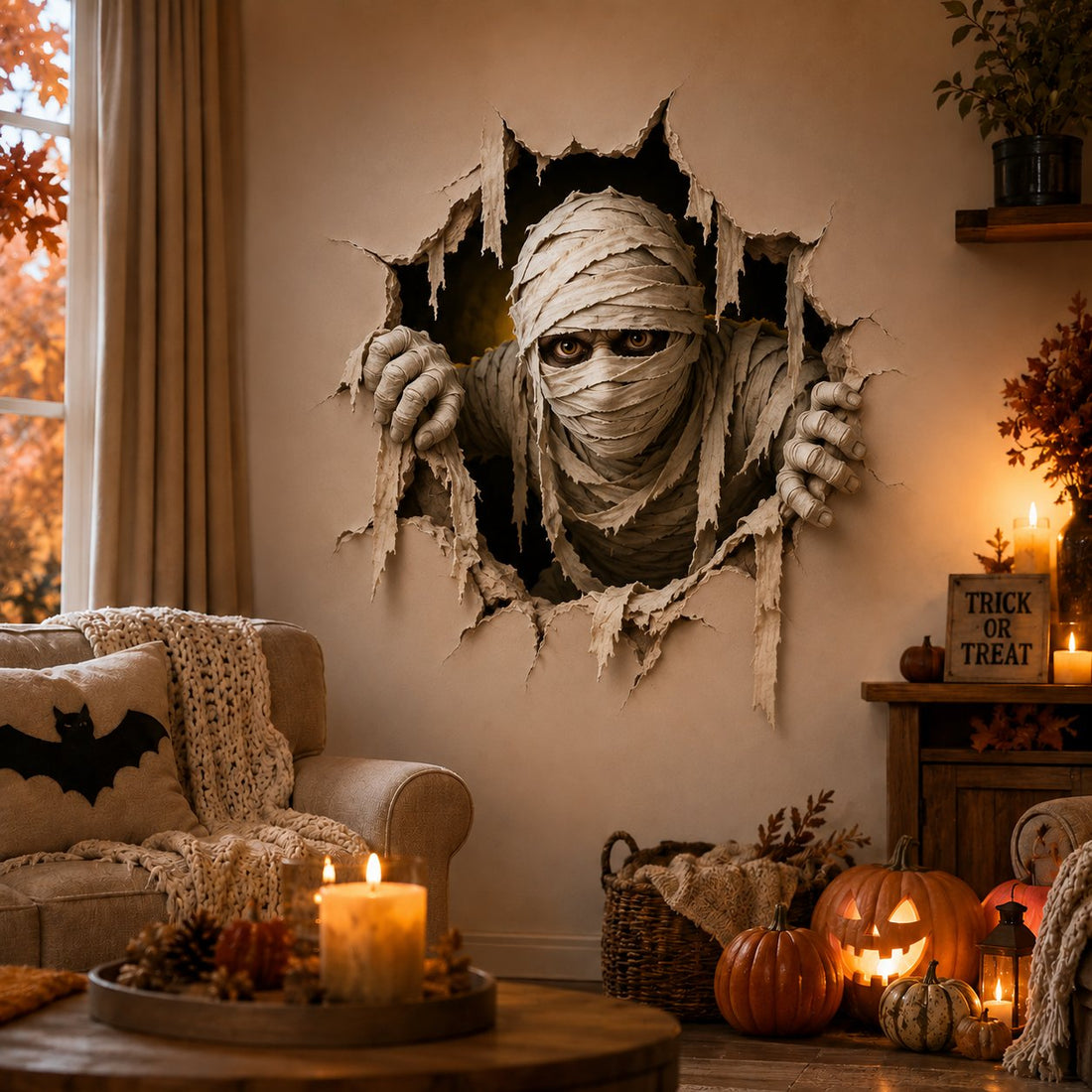 Plonksy™ Halloween Break-In 3D Wall Decals