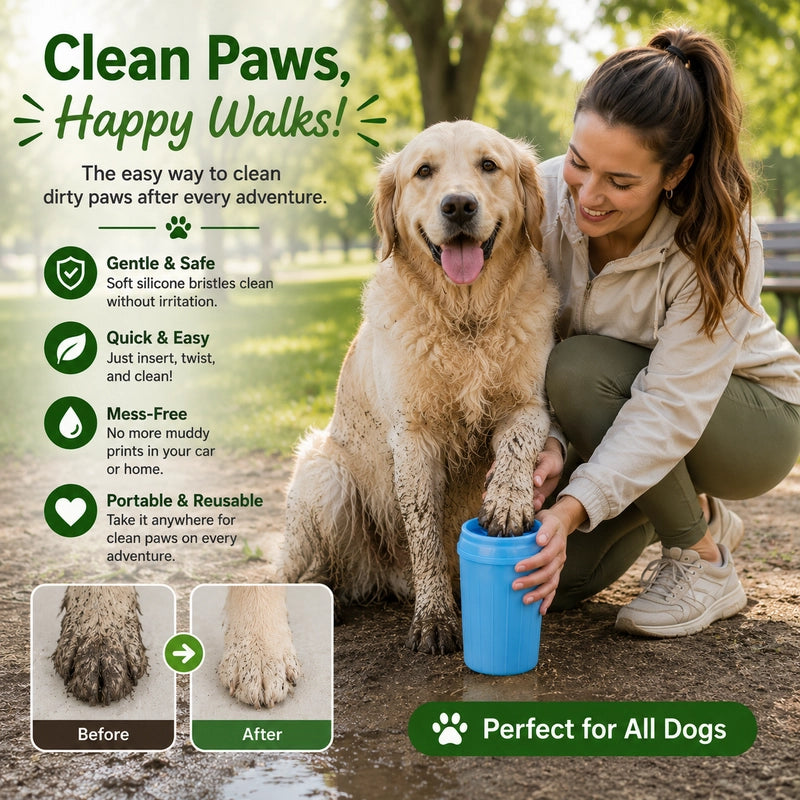 Clean dirty paws before your dog enters your home—no mess, no stress.