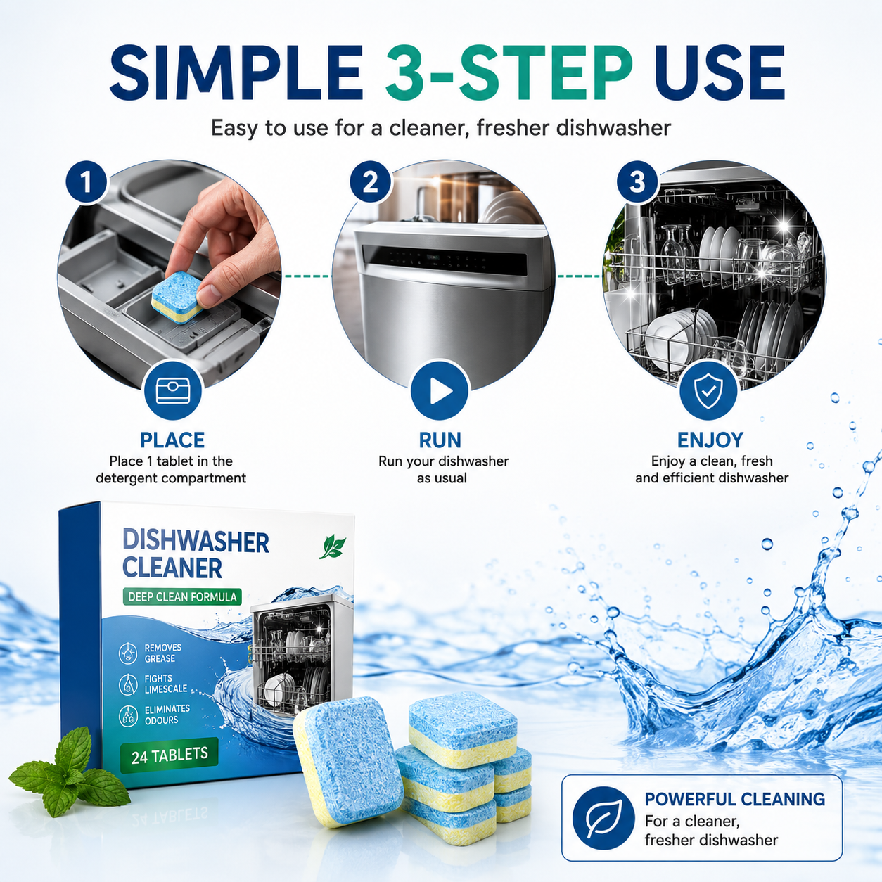 Plonksy™ Dishwasher Cleaner Tablets 12-Pack