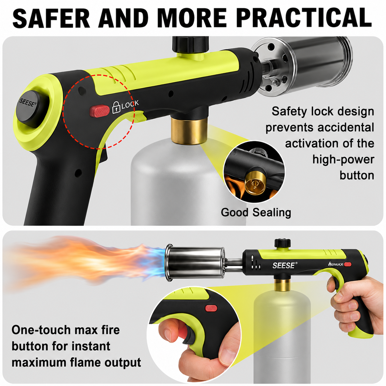 Plonksy™ Powerful Propane Torch – Adjustable Flame & Safety Lock (Tank Not Included)