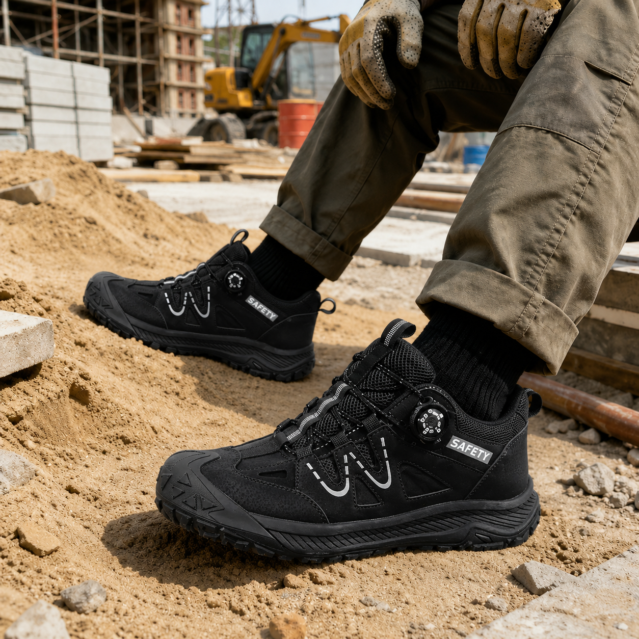 Plonksy™ Steel Toe Safety Shoes – Quick-Lace Tech • Waterproof • Slip-Resistant • All-Day Comfort 😎🛡️