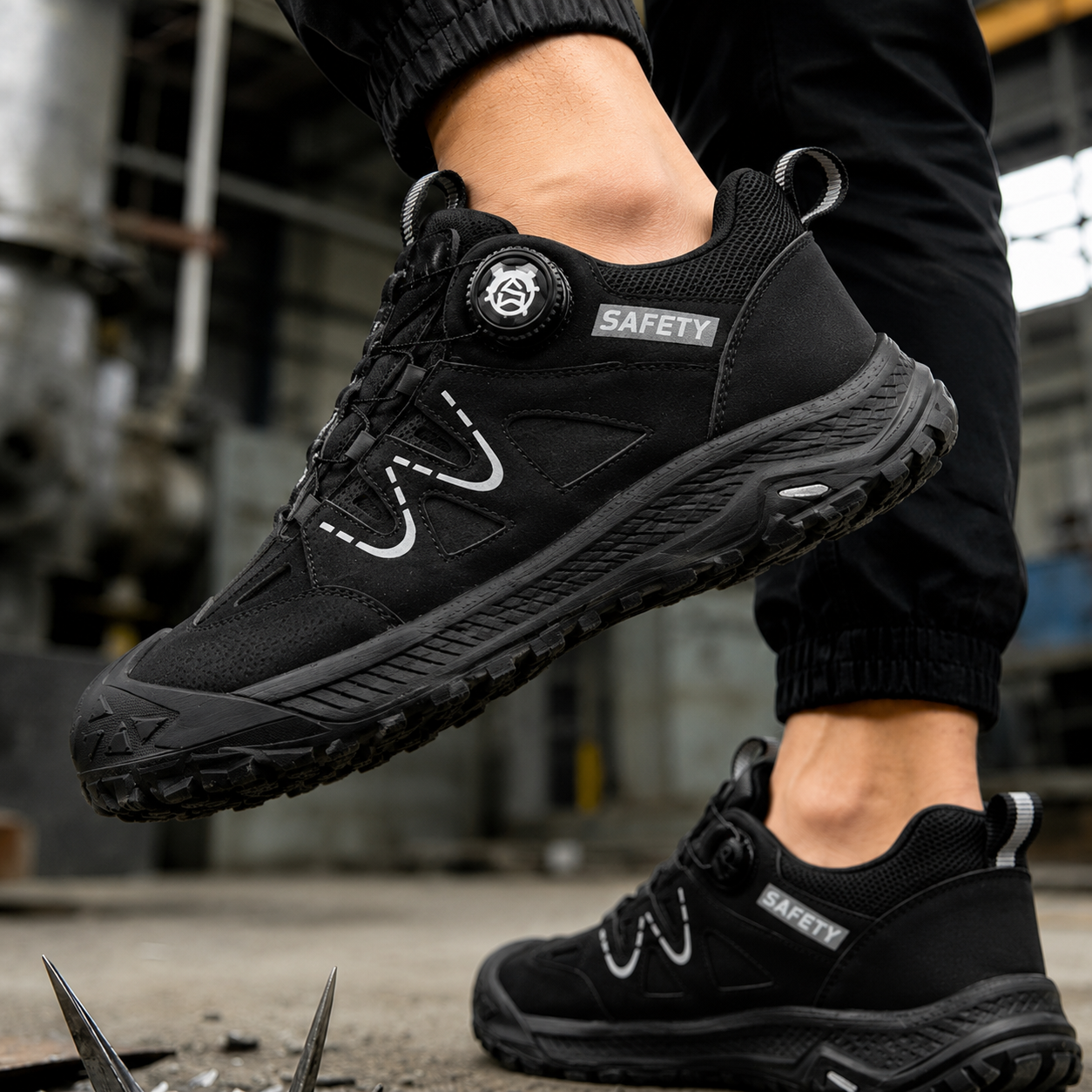 Plonksy™ Steel Toe Safety Shoes – Quick-Lace Tech • Waterproof • Slip-Resistant • All-Day Comfort 😎🛡️