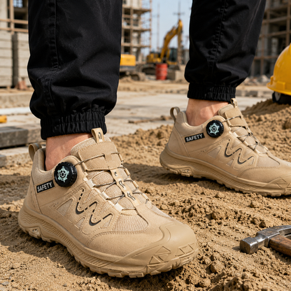 Plonksy™ Steel Toe Safety Shoes – Quick-Lace Tech • Waterproof • Slip-Resistant • All-Day Comfort 😎🛡️