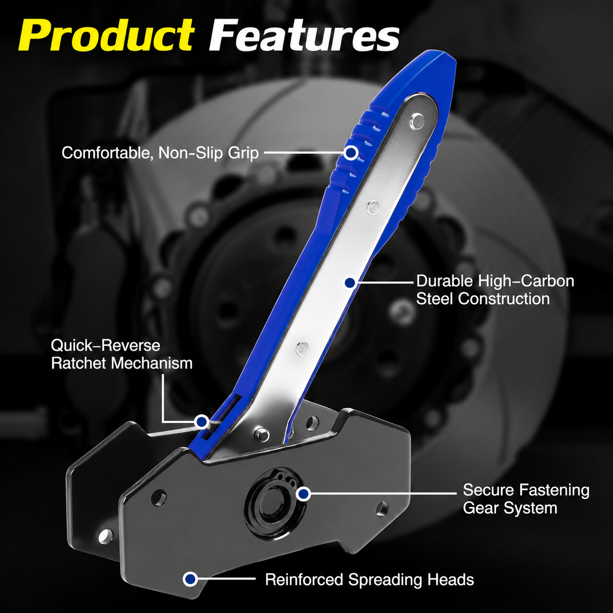 🚗 360° Rotating Ratchet Brake Caliper Tool