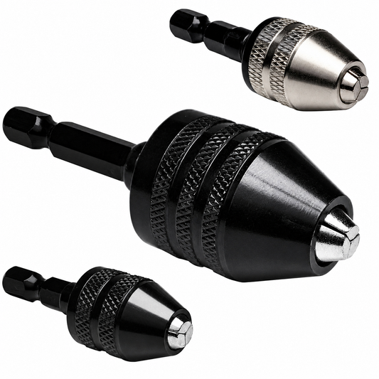 🔧 3-Piece Keyless Drill Chuck Adapter Set, 0.3-3.6mm and 0.6-8mm for Impact Drivers and Power Drills