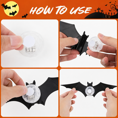 Plonksy™ LED Halloween Bats – Glowing 3D Wall Decor