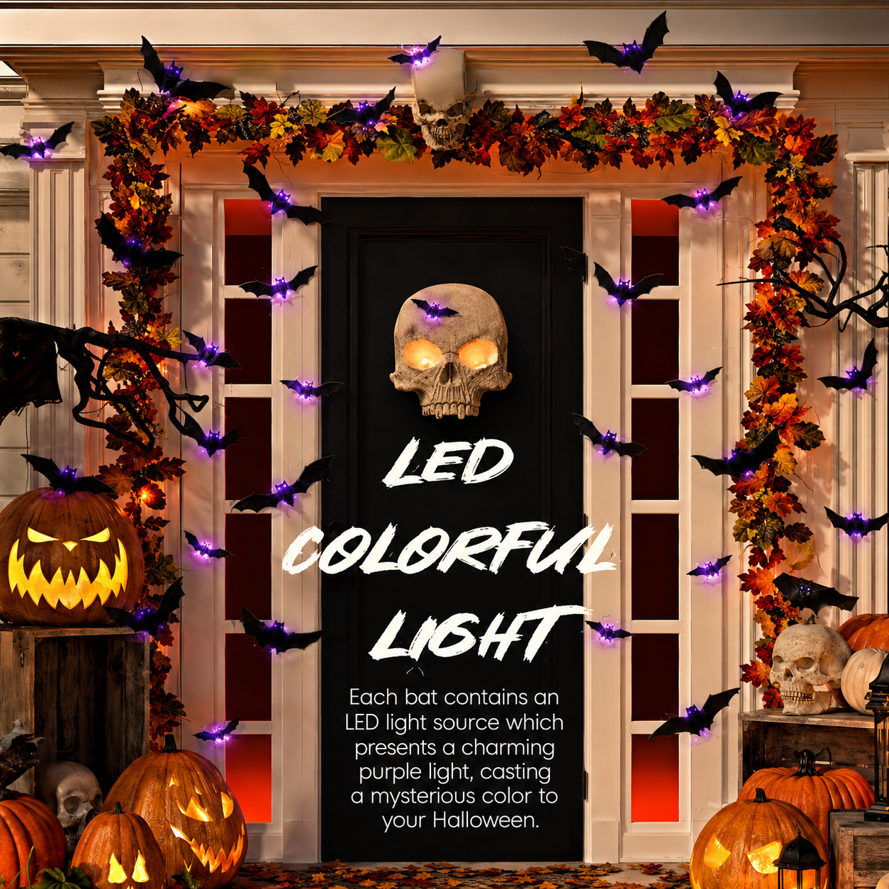 Plonksy™ LED Halloween Bats – Glowing 3D Wall Decor