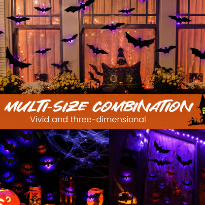 Plonksy™ LED Halloween Bats – Glowing 3D Wall Decor