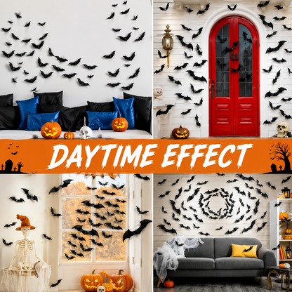 Plonksy™ LED Halloween Bats – Glowing 3D Wall Decor