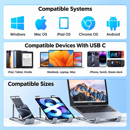 🏠💻 8-in-1 USB-C Laptop Stand,Best Gifts