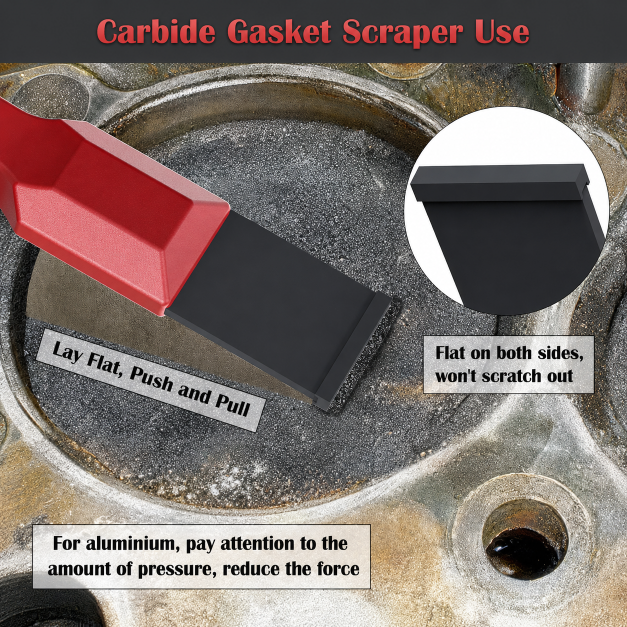 ⚙️ 2-Pack Tungsten Carbide Gasket Scraper Set for Auto Repair