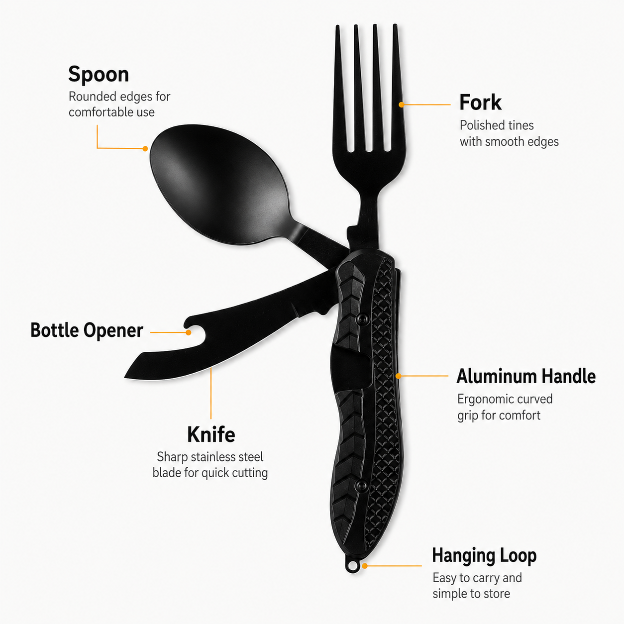 CampMate™ 4-in-1 Detachable Cutlery