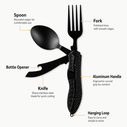 CampMate™ 4-in-1 Detachable Cutlery