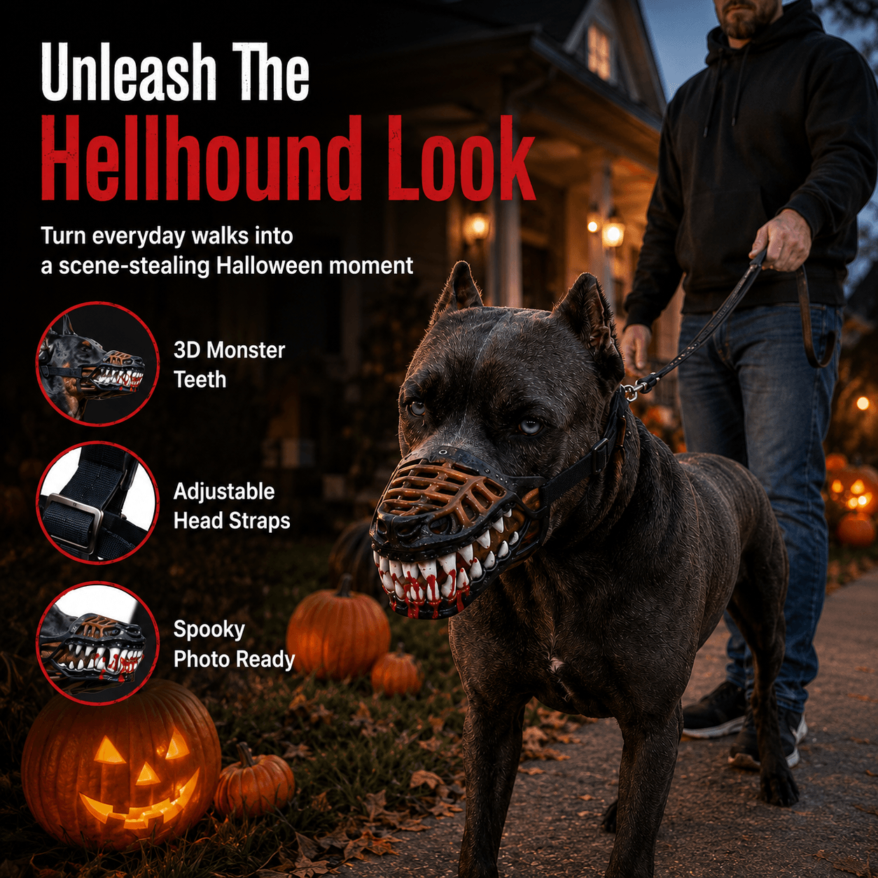 Plonksy™ Hellhound Halloween Dog Mask