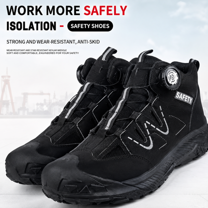 Plonksy™ Steel Toe Safety Shoes – Quick-Lace Tech • Waterproof • Slip-Resistant • All-Day Comfort 😎🛡️