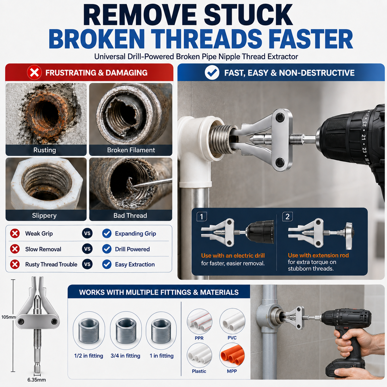 Plonksy™ Broken Pipe Extractor