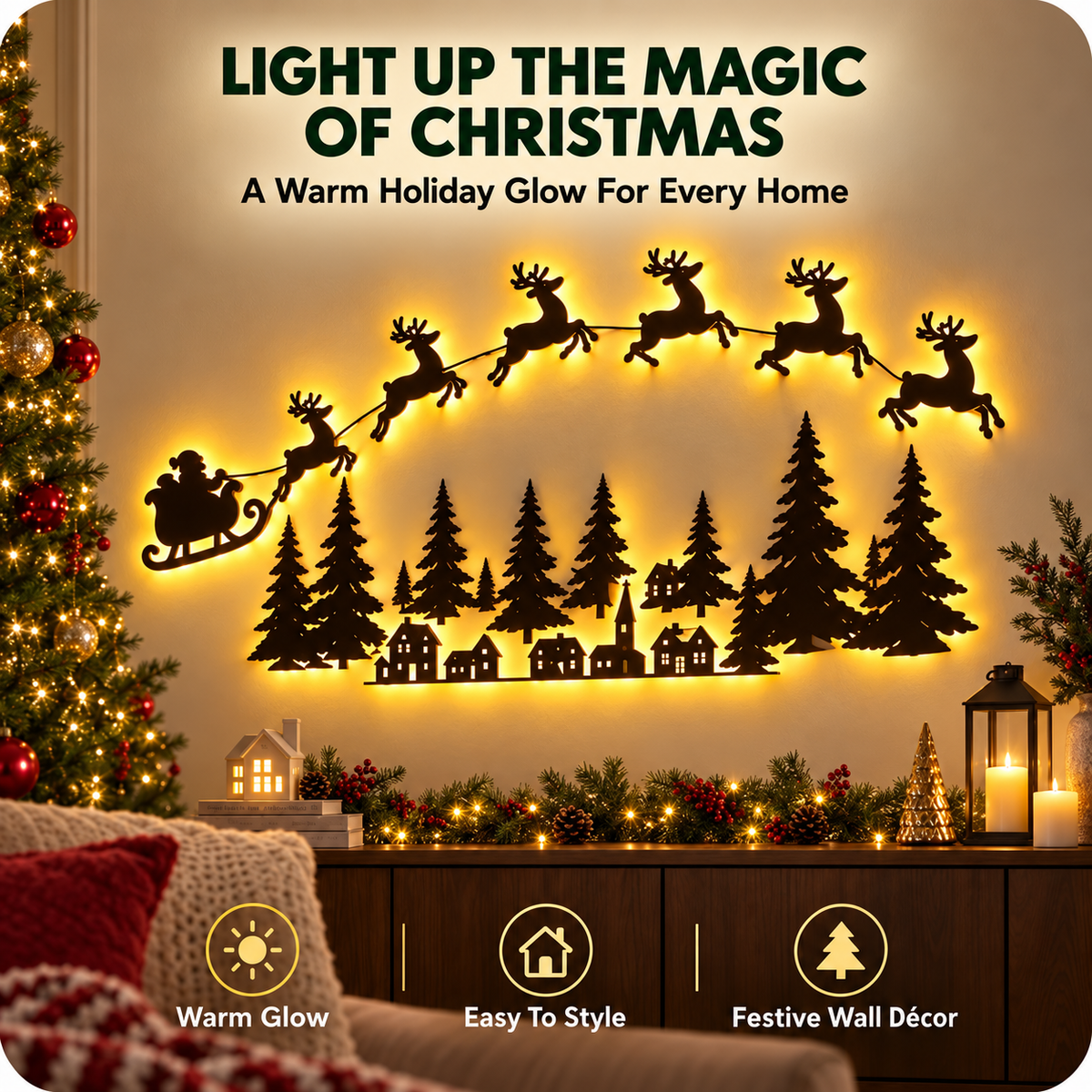 Plonksy™ SantaGlow – LED Christmas Wall Decor