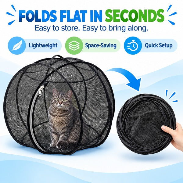PurrHaven™ Pop-Up Mesh Cat Playpen