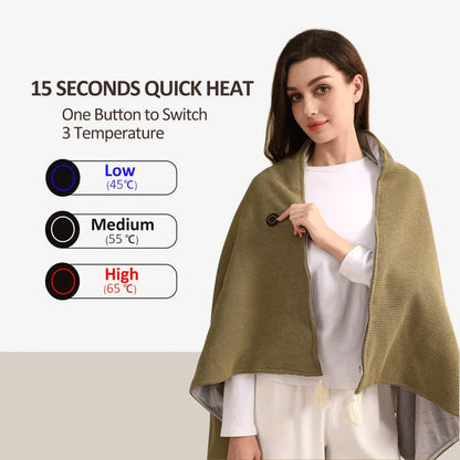 CozyWrap™ Portable Heated Blanket Shawl